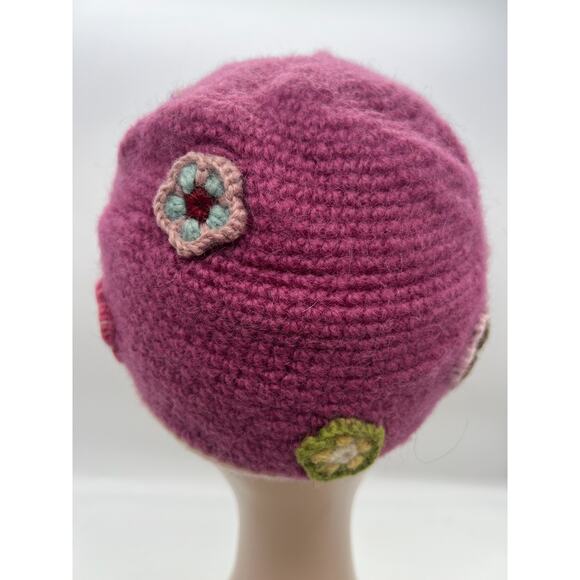 Everest Design Kids Small 6-12 mo pink floral crochet Beanie Hat Cap lined - Picture 3 of 8